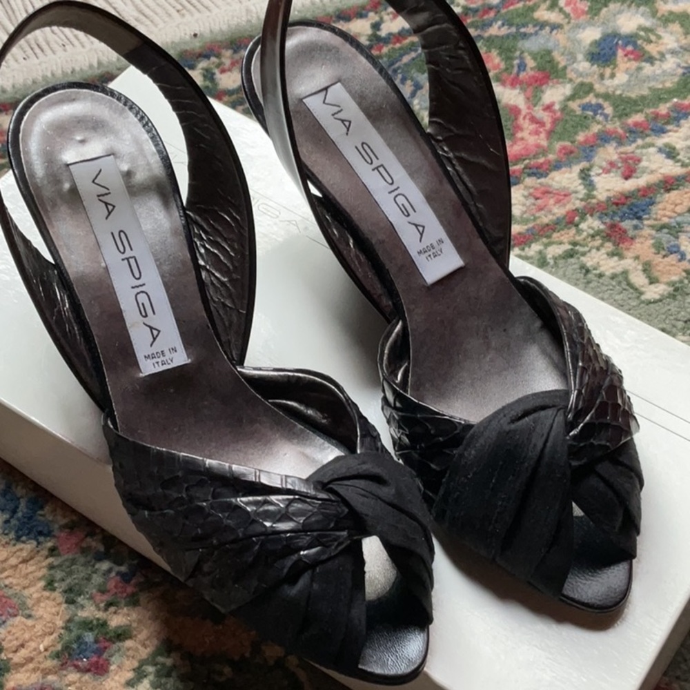 Sale….New Vintage 1980’s Via Spiga Wedge Shoes. Made in Italy. Never worn.